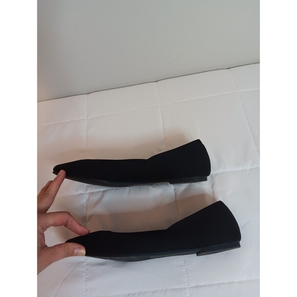 CYNTHIA ROWLEY Women’s 9 M  Black Chelsea Pointed Toe Textile Knit Ballet Flats - Picture 5 of 7